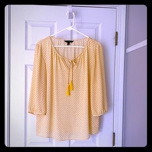 Banana Republic yellow blouse w/tassels